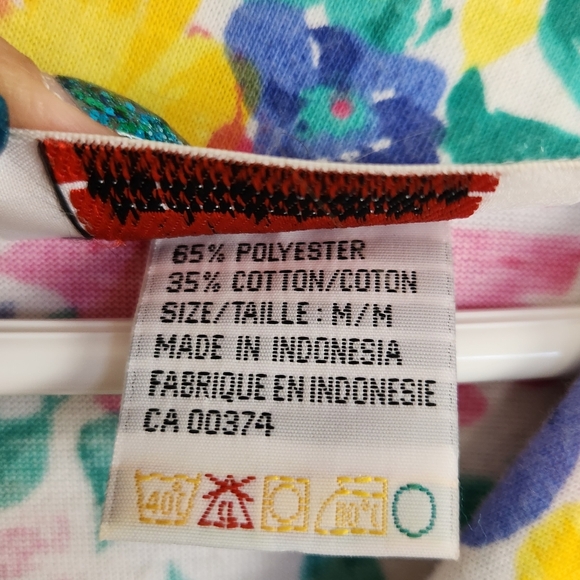 Vintage 1980s Pink Short Sleeve Bright Floral Blouse Top 80s Office Preppy 90s - Picture 6 of 9